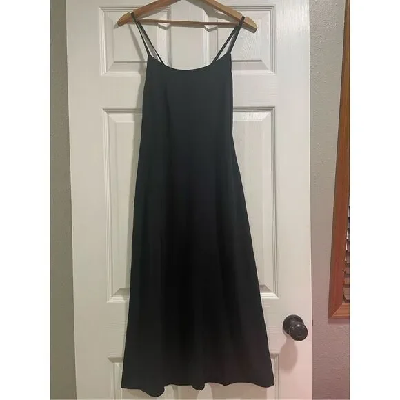 Everlane Women's Black Scoop Neck Sleeveless Fit and Flare Midi Dress Size 4 - Picture 2 of 8